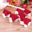 10x Xmas Mini Lollipop Lollypop Santa Claus Hat Cap Wrap Christmas Party Decor