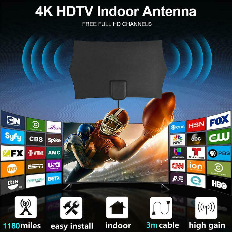 1180Mile Long Range Indoor Digital HDTV Antenna TV Aerial Amplified 1080P