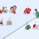 Christmas Stud Earrings Set Santa Elk Christmas Tree 6 Pairs / Set Earrings