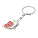2 Pcs Couple Dolphin Keychain Love Heart Key Chain