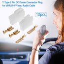 10 Sets T-Type 2 Pin DC Power Connector Plug for VHF/UHF Yaesu Radio Cable