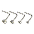 14x Stainless Steel Hinged Segment Nose Ring Bone Studs Hoop Body Piercing  Z
