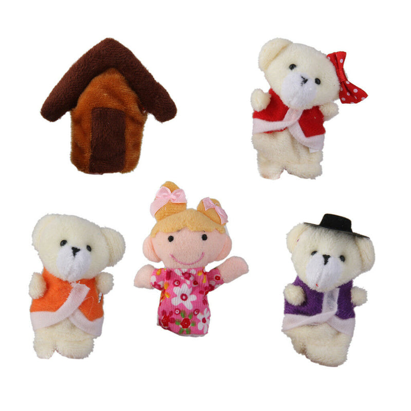 Set Goldilocks & Three Bears Finger Puppets Story Telling Nursery Fairy Tale