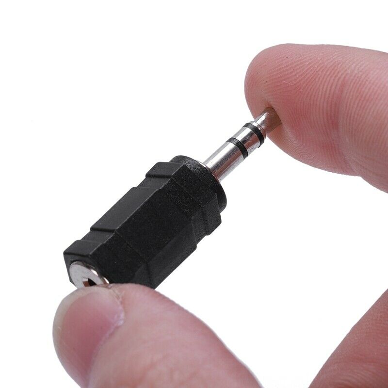 2.5mm Stereo Female to 3.5mm Stereo Male Plug Jack Audio Adapter, Black I7D6