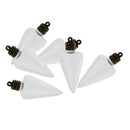 6Pcs Christmas Tree Shape Glass Bottle Charm Pendant With Bead Caps