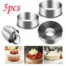 5PCS Round Circle Stainless Steel Cookie Cutter Biscuit DIY Baking Pastry Mould