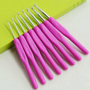 1 Set 8 Size 2.5mm-6.0mm ABS Plastic Handle Aluminum Crochet Hooks Needles dfs