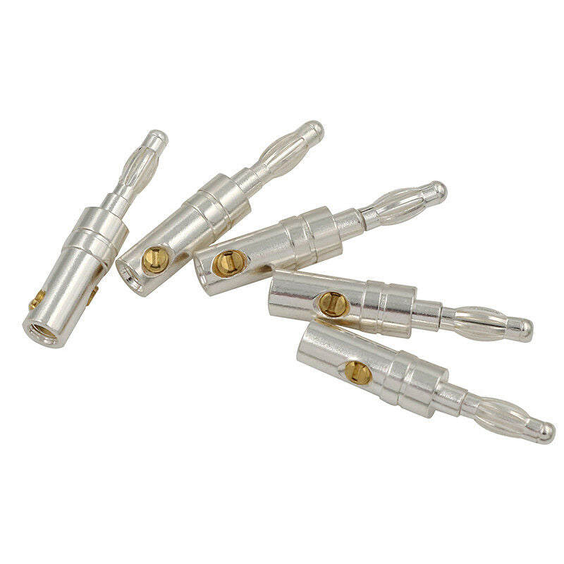 5xrhodium plated copper banana plug speaker cable wire connector hiFi N â„–[