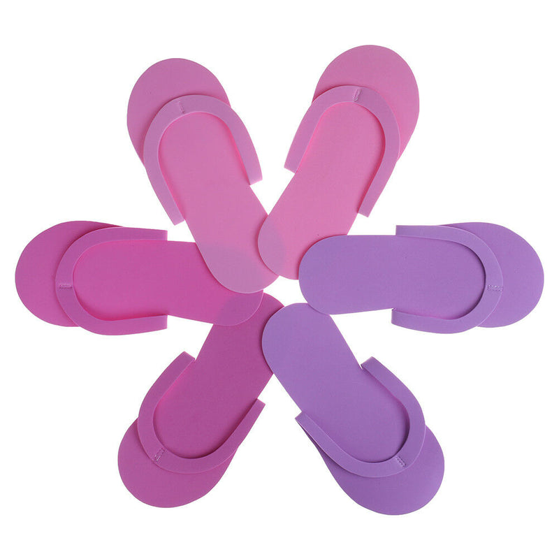 Fashion 12 Pair Disposable Foam Slippers High Quality Foam Pedicure Slipp RGBX