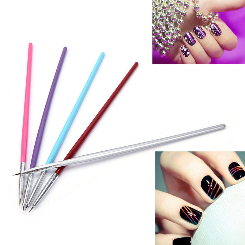 12 Pcs Colorful Nail Art Design Brush Pen Fine Details Tips Drawing Paint Set Gw