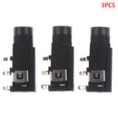 3pcs/lot 6.35mm Jack stereo female socket connector audio adapter 4pin.ES
