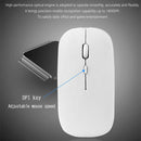 W8 2.4G Wireless Thin Silent Mouse 1600DPI 4 Keys Optical Mice (White)