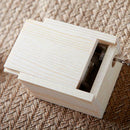 Wooden Mini Music Box DIY Mechanical Hand Crank Craft Music Box Movement