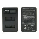 1X(Ahdbt-501 For Go-Pro Hero5 Battery Usb Lcd Display Dual Port Charger For