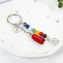 Tassel Lotus 8mm Beads Key Chain Ring Keychain Family Gift jewelry  3C