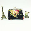 Canvas Hasp Purse Key Coin Wallet Bag(black) V9R2