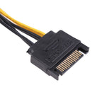 2PCS 15pin SATA Male to 8pin(6+2) PCI-E Power Supply Cable 15-pin to 8 pin c Ew