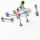 Mix Color Labret Balls Lip Tragus ring Ear Stud Bars Kit 10pcs P1317
