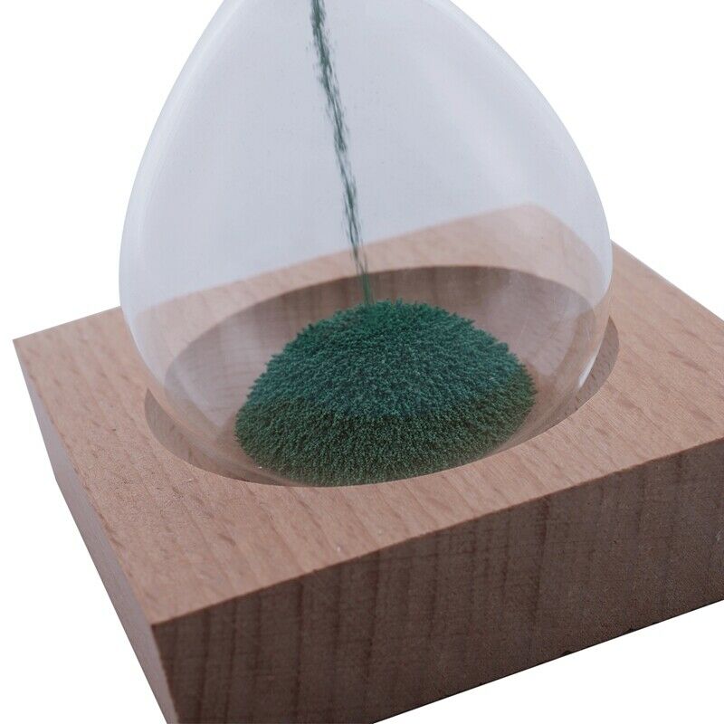 Green wood + glass + iron powder sand iron flowering magnetic hourglass wit L7H7