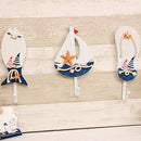 Mediterranean Boat Wall Door Closet Clothes Bag Hat Towel Hanger Hook Holder