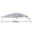 ABS Transparent Unpainted Fishing Lures 24g Hard Baits Wobblers Assemable
