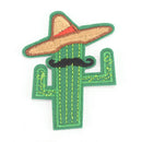 cowboy cactus with hat and beard diy embroidered iron on patche brooch appliq JR