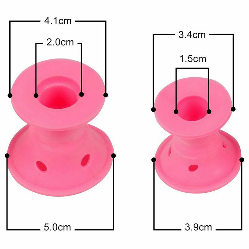 Hair Rollers X 24- Effortless - Heat Free - Hair Styling - Pink Silicone -  W5C8