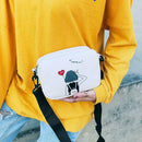 Cartoon Printing Square Shoulder Handbags Women PU Leather Crossbody Bag (6