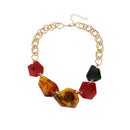 National Style Necklace Geometric Acrylic Ring Buckle Stitching Alloy Neckl