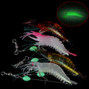 5pcs Soft shrimp bait luminous silicone prawn fishing lures hook bait 5 coloME