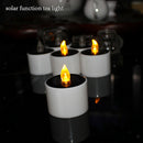 6x Solar Powered Electric LED Candles Flickering Flameless Tea Light Yellow