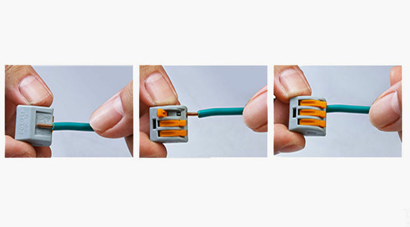 10Pcs Reusable Spring Lever Terminal Block Electric Cable 3 Wire Connector B Gw