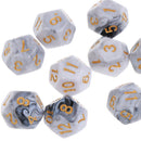 10pcs 12 Sided Dice D12 Polyhedral Dice for    DND MTG RPG High quality White
