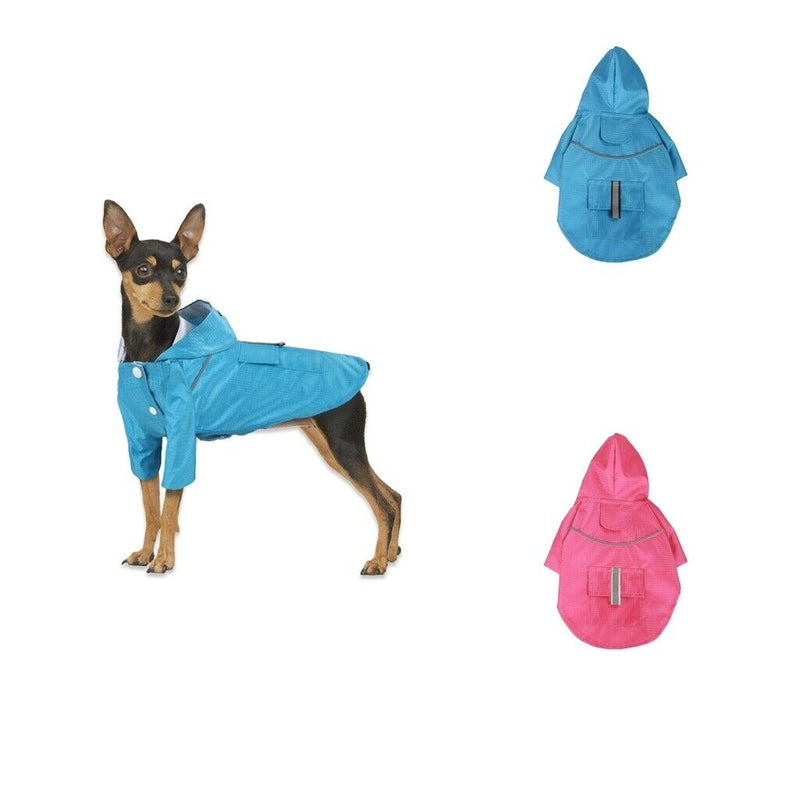 2pcs/set Fashion Pet Dog Waterproof Raincoat Hooded Jacket For Dogs Puppy L Size