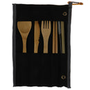 Travel Flatware Bamboo Set Reusable Portable Cutlery Tableware set Campi%!
