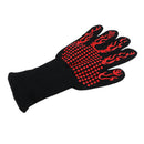 1pc Heat Resistant Silicone BBQ Gloves for Baking, Outdoor Cooking, Red Flame