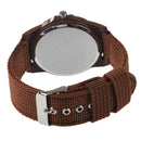 Sport Style Canvas Belt Quartz Wrist Watch (Coffee)