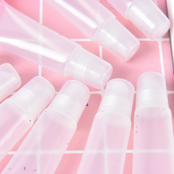 10x 5ml refillable empty cosmetic tube lip gloss balm clear cosmetic containe Bj