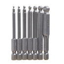 7pcs Magnetic S2 Steel Ball End Hexagon Head Hex Screwdriver Bits Drill