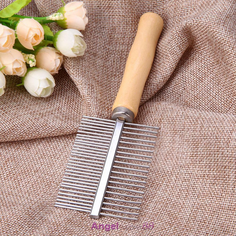 Toothed Flea Flee Metal Nit Head Hair Lice Comb with Wooden Handle for Kids Pet