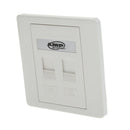 Lovoski Face Plate Wall Socket RJ45/RJ11 Ethernet Single Gang 2 Ports