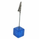 Square Wire Memo Holder Paper Note Clip (Translucent Blue)