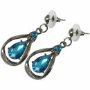 Necklace And Earring Set Water Drop Shape Jewelry Set Blue F6S7