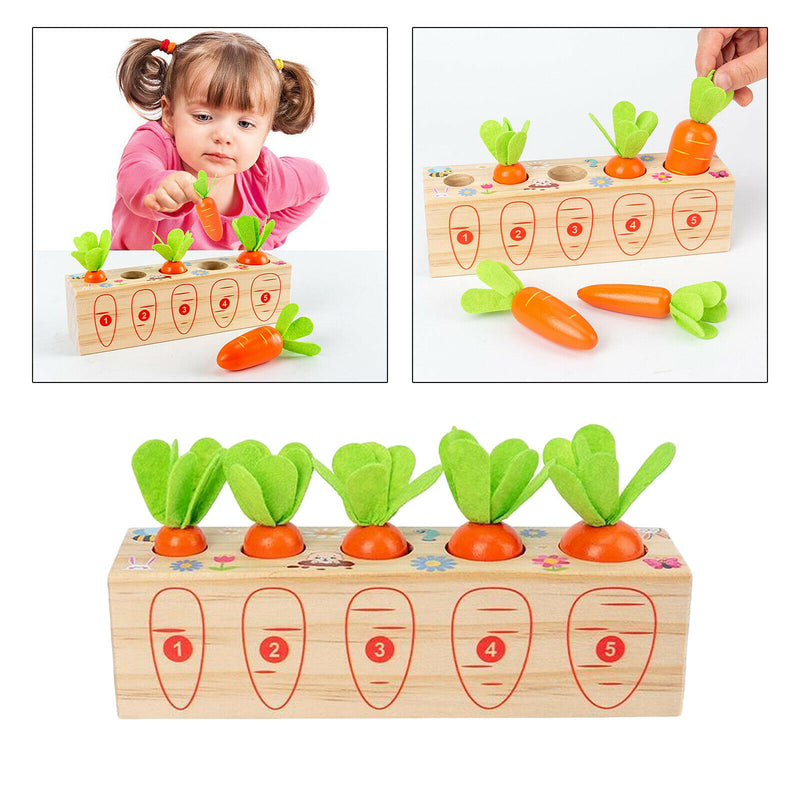 Edicational Carrots Harvest Wooden Matching Game Funny Toys for Boys Girls Gift