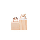 2pcs Wood Ring Display Jewelry Stand Display Rack Unfinished Quartet Shape