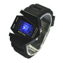 Unisex LED Waterproof Aircraft Sport Digital Display Wristwatch Watch Black A