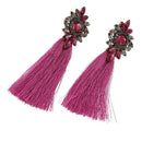 Fashion Women Wedding Tassel Earrings Jewelry Bohemian Fringed Long Drop Da W6X5