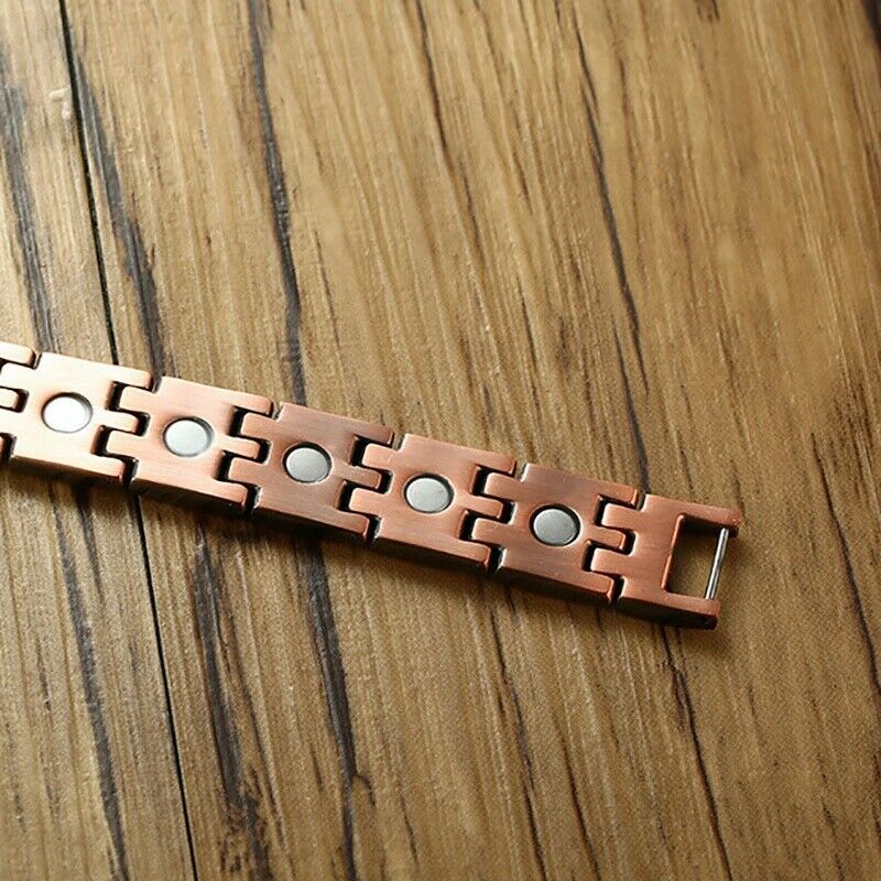 Mens Elegant Pure Copper Magnetic Therapy Link Bracelet Pain Relief for Art