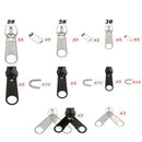84Pcs Replacement zipper repair kit easy pull metal zipper heads Kw