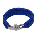7 Strand Survival Military Weave Bracelet Cord Buckle - Blue